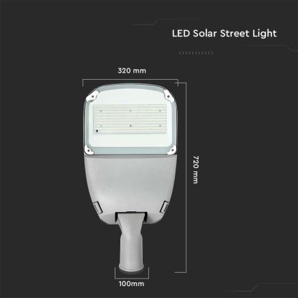 LED Dimming ηλιακό street φωτιστικό SAMSUNG CHIP LED/50W/6,4V 4000K IP65 30000 mAh + τηλεχειριστήριο