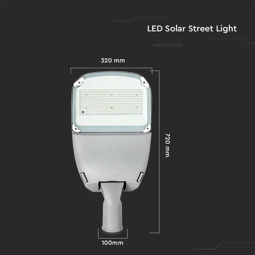 LED Dimming ηλιακό street φωτιστικό SAMSUNG CHIP LED/50W/6,4V 4000K IP65 30000 mAh + τηλεχειριστήριο