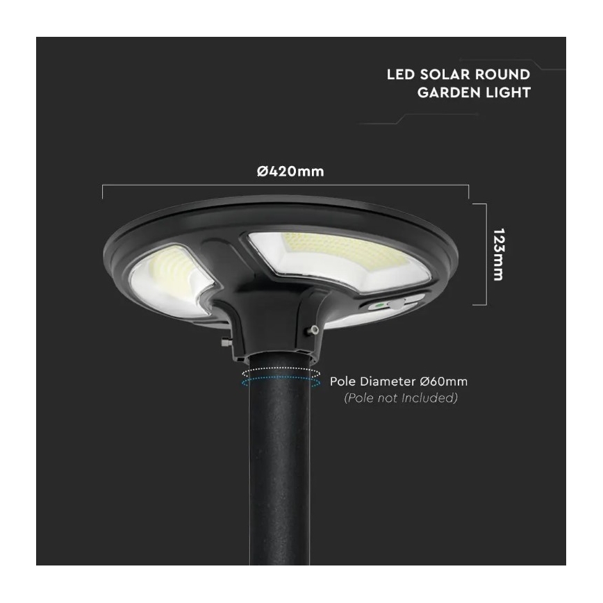 Ηλιακό φωτιστικό δρόμου LED με αισθητήρα LED/7,5W/3,2V 6500K IP65 + τηλεχειριστήριο