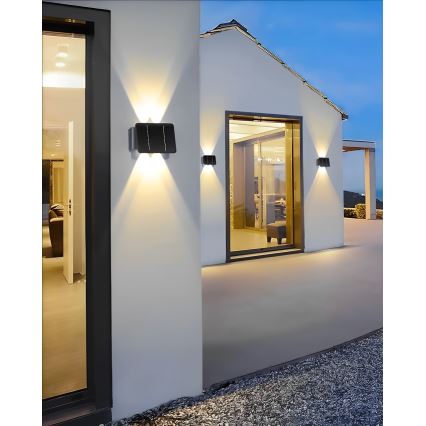 Ηλιακό φωτιστικό τοίχου LED 4xLED/1,5W/3,7V IP54 μαύρο
