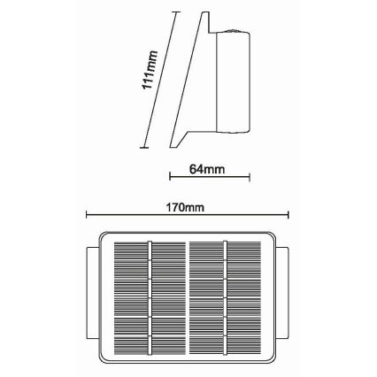 Ηλιακό φωτιστικό τοίχου LED 4xLED/1,5W/3,7V IP54 μαύρο