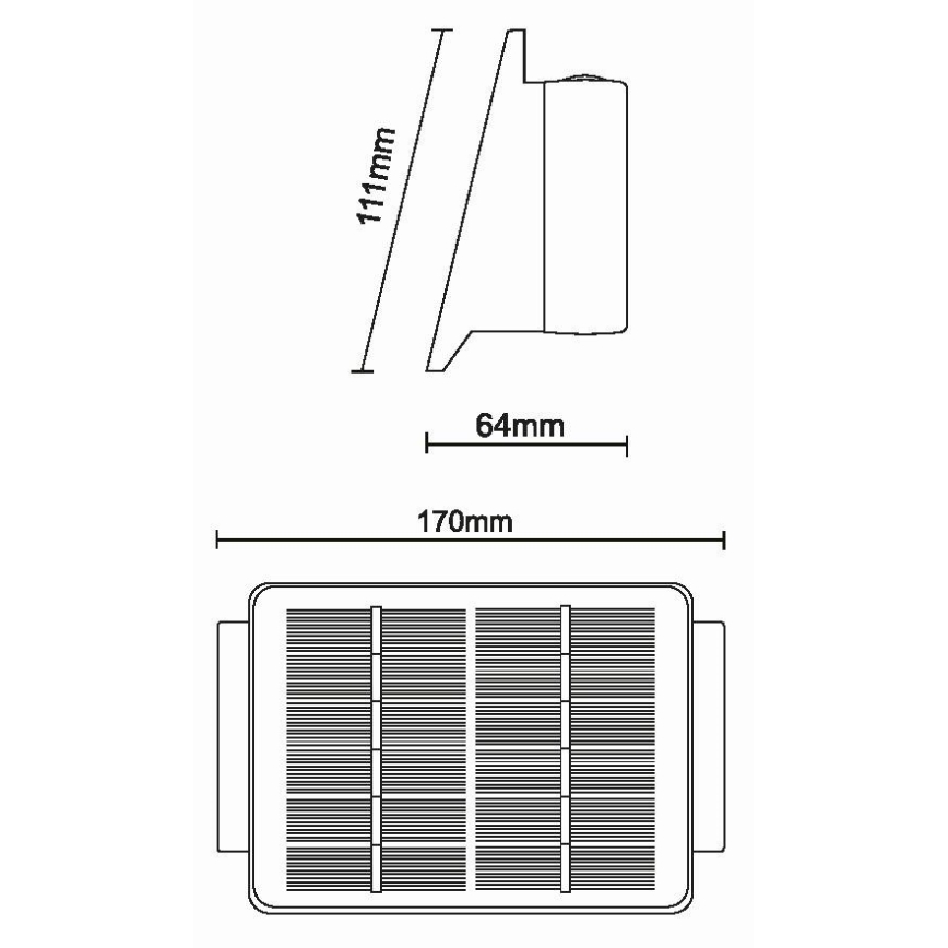 Ηλιακό φωτιστικό τοίχου LED 4xLED/1,5W/3,7V IP54 μαύρο