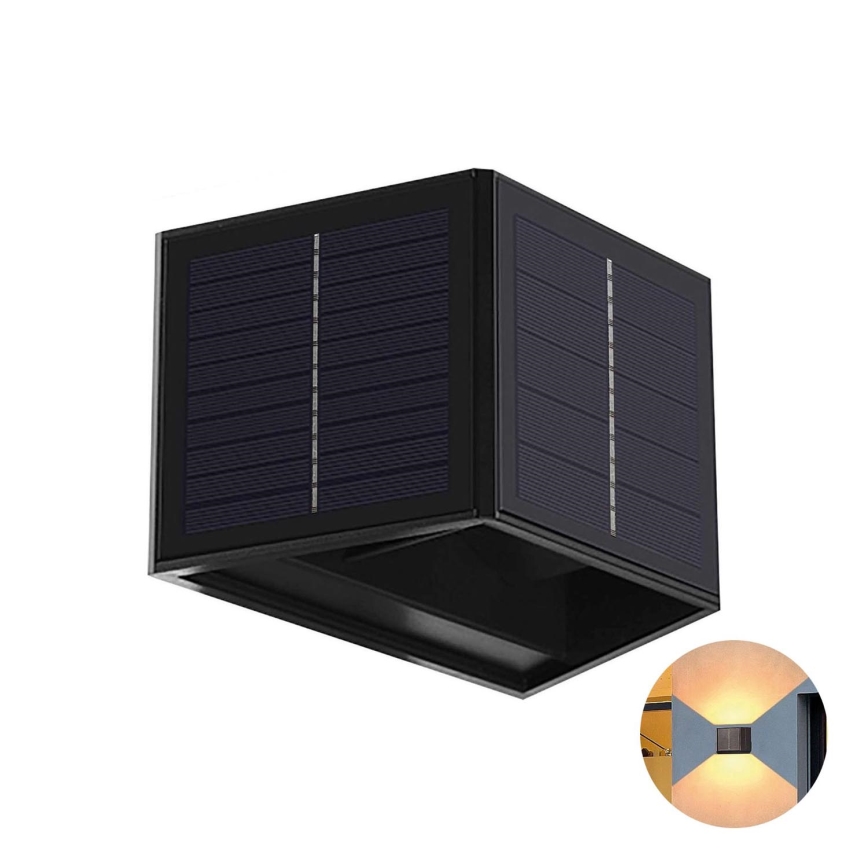 Ηλιακό φωτιστικό τοίχου LED CUBUS 2xLED/1,5W/3,7V 1500 mAh IP54