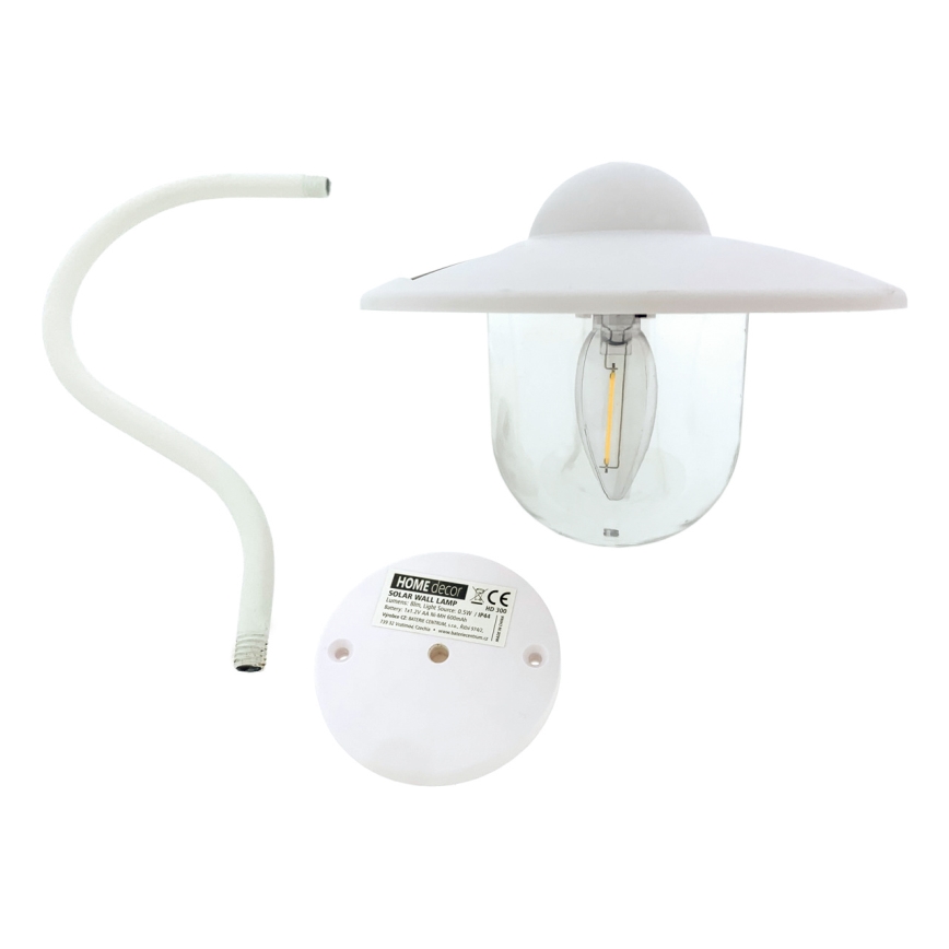 Ηλιακό φωτιστικό τοίχου LED LED/0,5W/1,2V 600 mAh IP44 λευκό