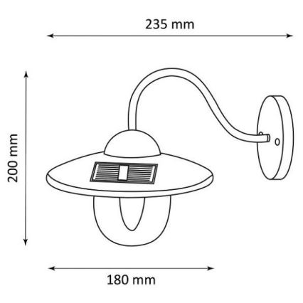 Ηλιακό φωτιστικό τοίχου LED LED/0,5W/1,2V 600 mAh IP44 λευκό