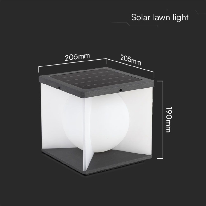 LED Dimming ηλιακό φωτιστικό τοίχου LED/3W/3,7V IP65 3000K 2600 mAh + τηλεχειριστήριο