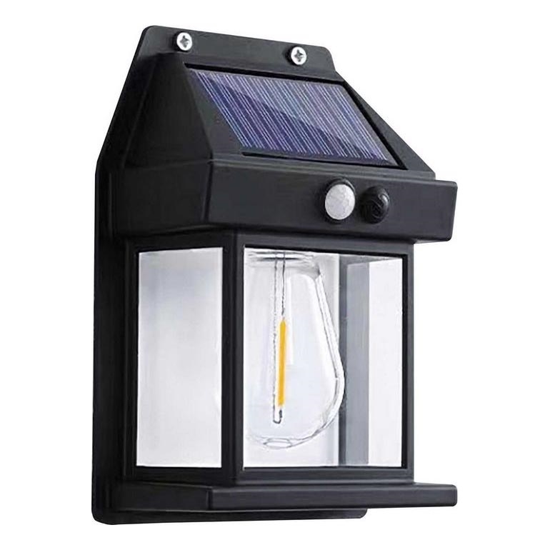 Ηλιακό φωτιστικό τοίχου LED με αισθητήρα LANTER LED/1W/3,7V 1200 mAh IP44 μαύρο