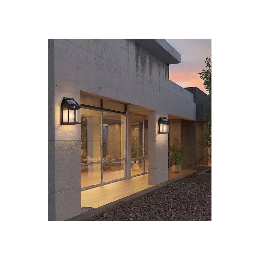 Ηλιακό φωτιστικό τοίχου LED με αισθητήρα LANTER LED/1W/3,7V 1200 mAh IP44 μαύρο