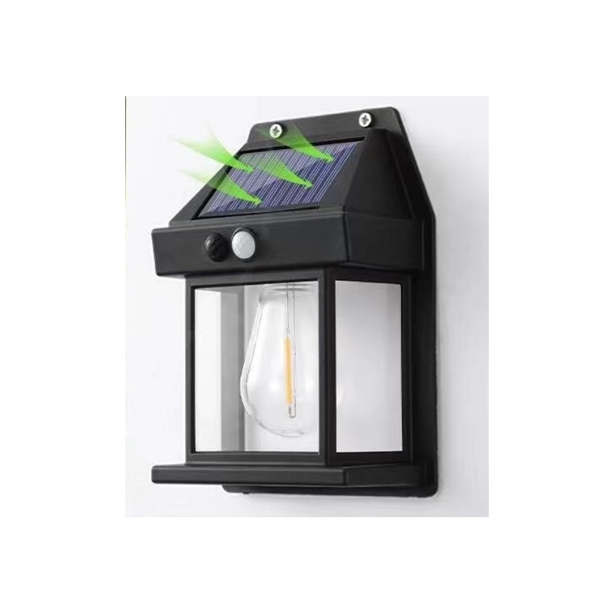 Ηλιακό φωτιστικό τοίχου LED με αισθητήρα LANTER LED/1W/3,7V 1200 mAh IP44 μαύρο