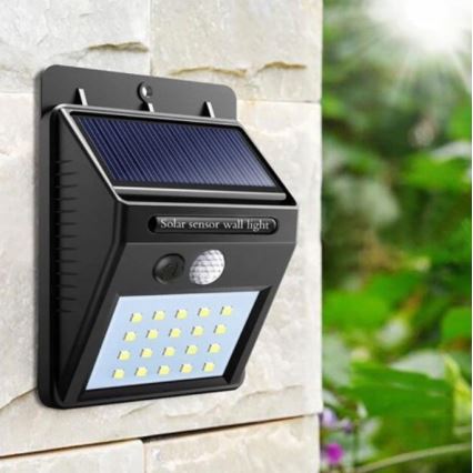 Ηλιακό φωτιστικό τοίχου LED με αισθητήρα LED/0,55W/3,7V 1200 mAh IP65