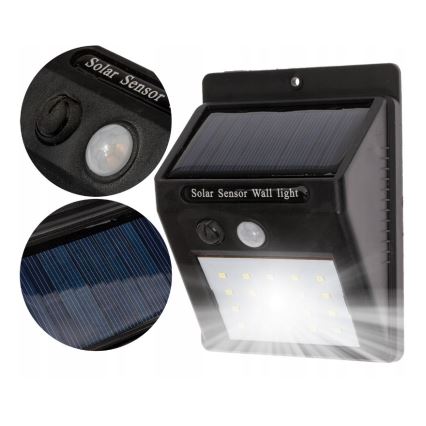 Ηλιακό φωτιστικό τοίχου LED με αισθητήρα LED/0,55W/3,7V 1200 mAh IP65