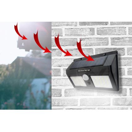 Ηλιακό φωτιστικό τοίχου LED με αισθητήρα LED/1,2W/3,7V 2400 mAh IP54
