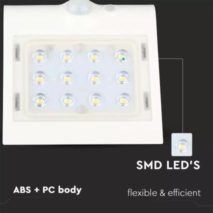 Ηλιακό φωτιστικό τοίχου LED με αισθητήρα LED/1.5W/3,7V IP65 1200 mAh