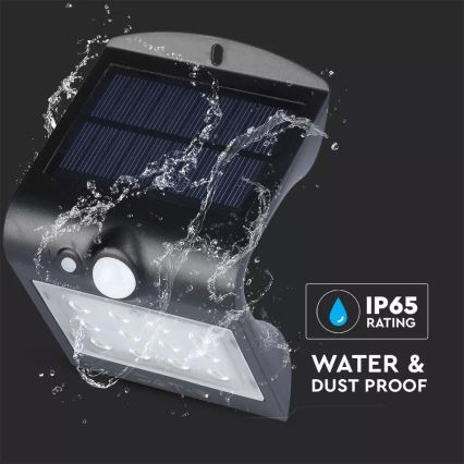 Ηλιακό φωτιστικό τοίχου LED με αισθητήρα LED/1.5W/3,7V IP65 1200 mAh