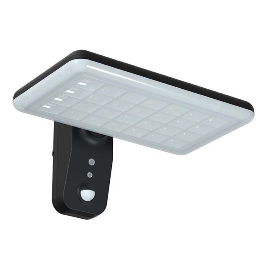 Ηλιακό φωτιστικό τοίχου LED με αισθητήρα LED/15W/3,2V 4000K/6000K IP65 6000 mAh μαύρο