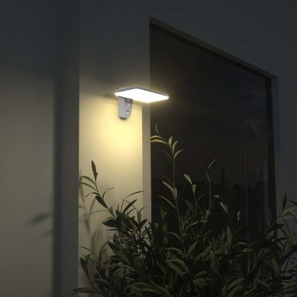 Ηλιακό φωτιστικό τοίχου LED με αισθητήρα LED/15W/3,2V 4000K/6000K IP65 6000 mAh λευκό