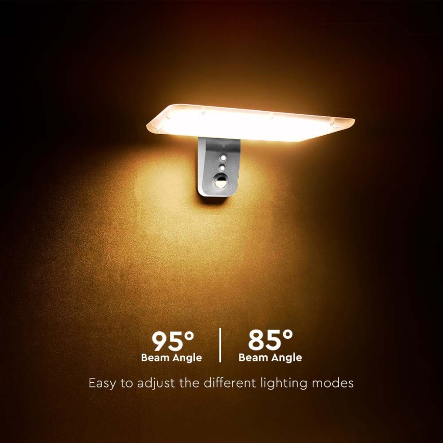 Ηλιακό φωτιστικό τοίχου LED με αισθητήρα LED/15W/3,2V 4000K/6000K IP65 6000 mAh λευκό