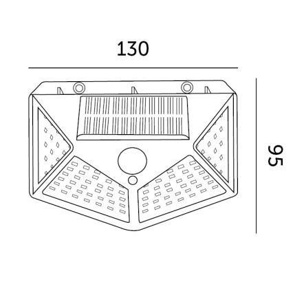 Ηλιακό φωτιστικό τοίχου LED με αισθητήρα LED/1W/3,7V 6500K IP44