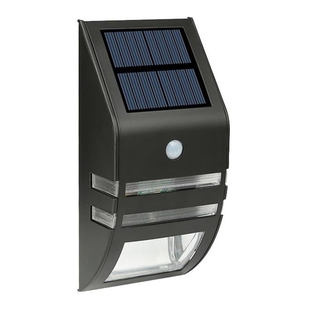 Ηλιακό φωτιστικό τοίχου LED με αισθητήρα LED/3,7V 600 mAh IP44 μαύρο
