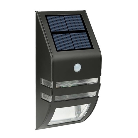 Ηλιακό φωτιστικό τοίχου LED με αισθητήρα LED/3,7V IP44 μαύρο