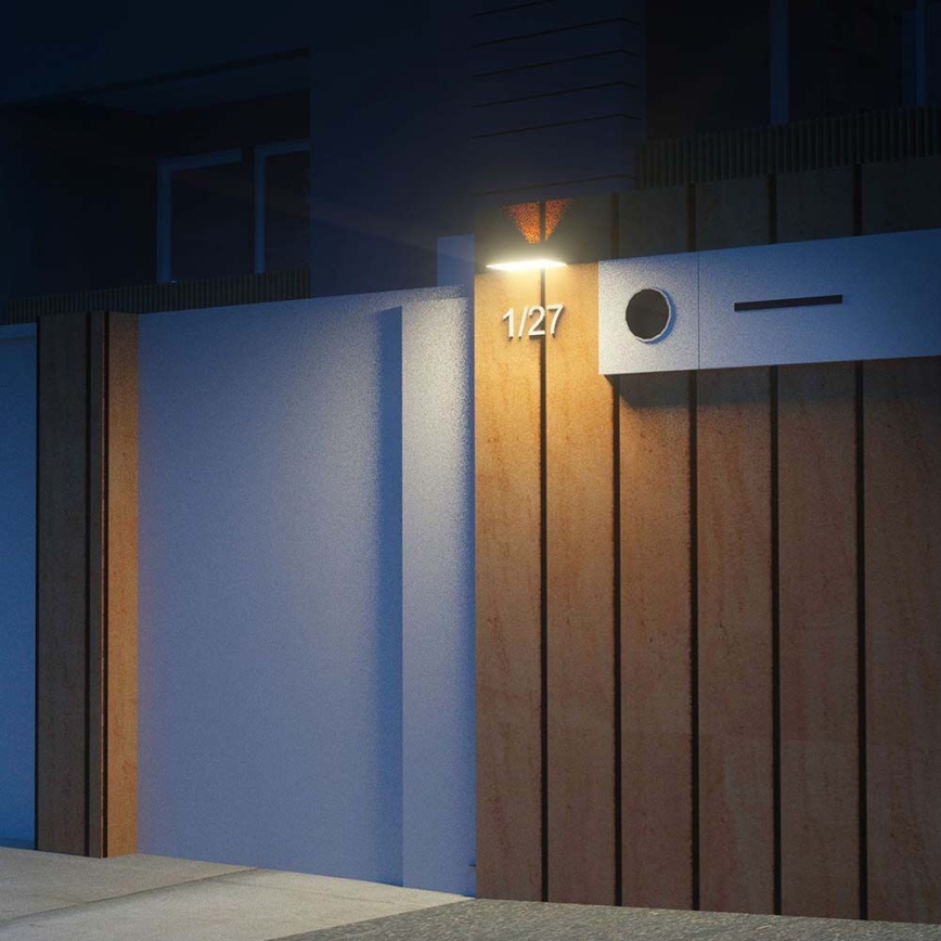 Ηλιακό φωτιστικό τοίχου LED με αισθητήρα LED/3W/3,7V 3000K/4000K IP65 λευκό