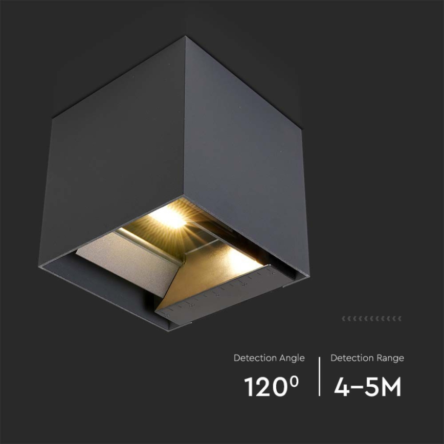 Ηλιακό φωτιστικό τοίχου LED με αισθητήρα LED/3W/3,7V IP65 4000K μαύρο