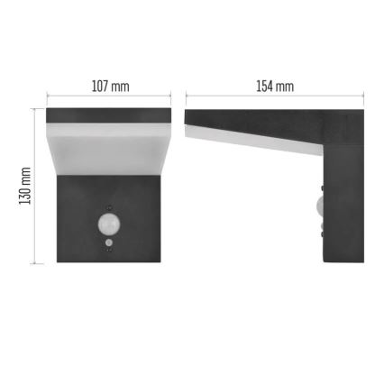 Ηλιακό φωτιστικό τοίχου LED με αισθητήρα LED/4,4W/3,7V 2200 mAh IP44