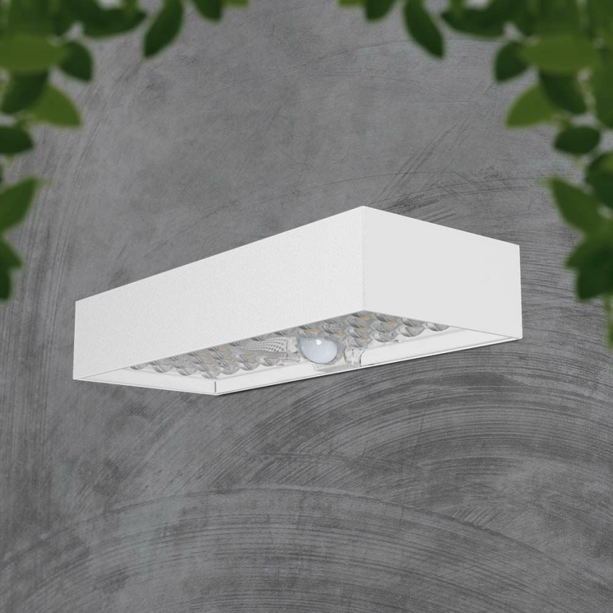Ηλιακό φωτιστικό τοίχου LED με αισθητήρα LED/6W/3,7V IP65 4000K 3000 mAh λευκό