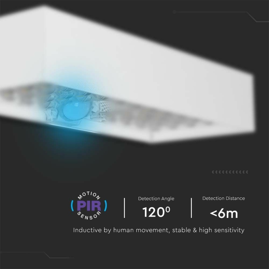 Ηλιακό φωτιστικό τοίχου LED με αισθητήρα LED/6W/3,7V IP65 4000K 3000 mAh λευκό