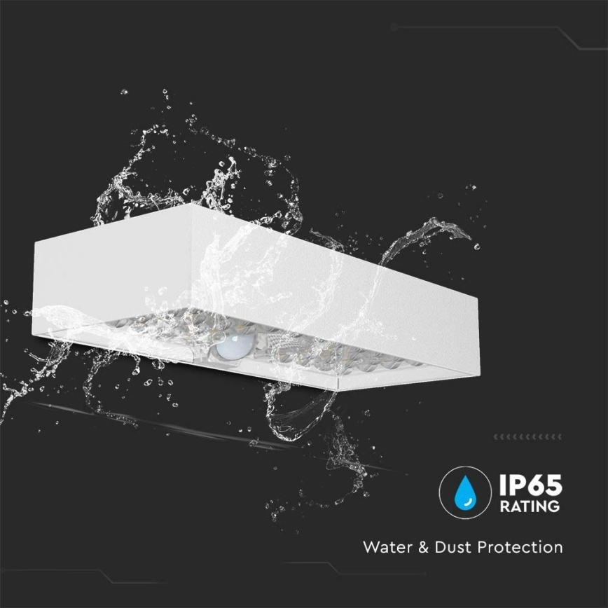 Ηλιακό φωτιστικό τοίχου LED με αισθητήρα LED/6W/3,7V IP65 4000K 3000 mAh λευκό