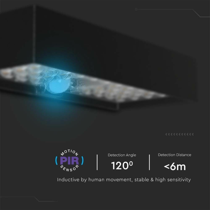 Ηλιακό φωτιστικό τοίχου LED με αισθητήρα LED/6W/3,7V IP65 4000K 3000 mAh μαύρο