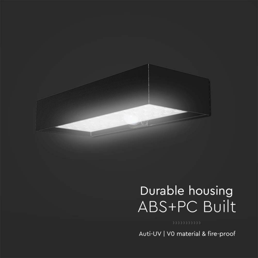 Ηλιακό φωτιστικό τοίχου LED με αισθητήρα LED/6W/3,7V IP65 4000K 3000 mAh μαύρο