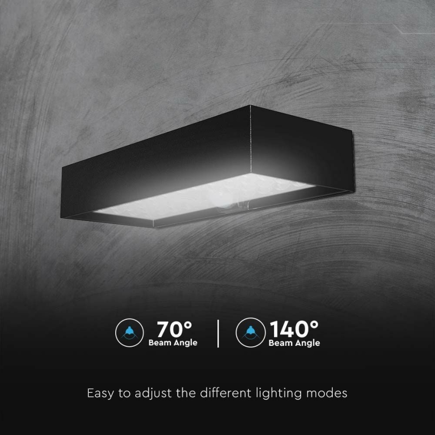 Ηλιακό φωτιστικό τοίχου LED με αισθητήρα LED/6W/3,7V IP65 4000K 3000 mAh μαύρο