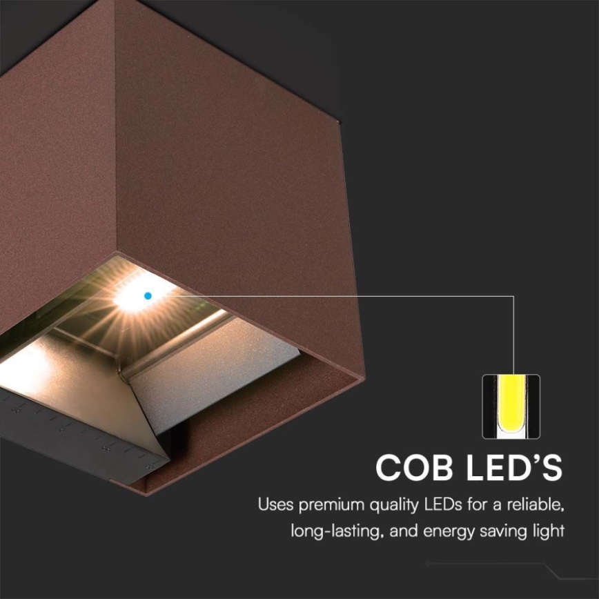 Ηλιακό φωτιστικό τοίχου LED με αισθητήρα LED/9W/3,7V IP65 4000K καφέ