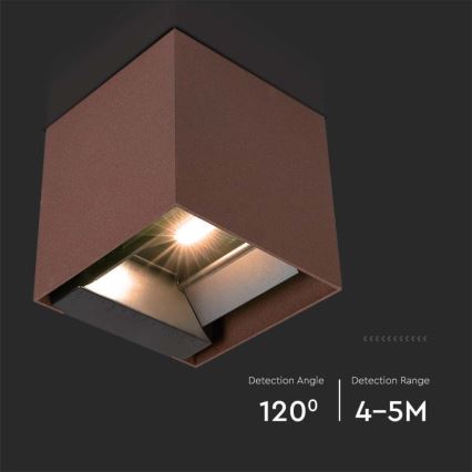 Ηλιακό φωτιστικό τοίχου LED με αισθητήρα LED/9W/3,7V IP65 4000K καφέ