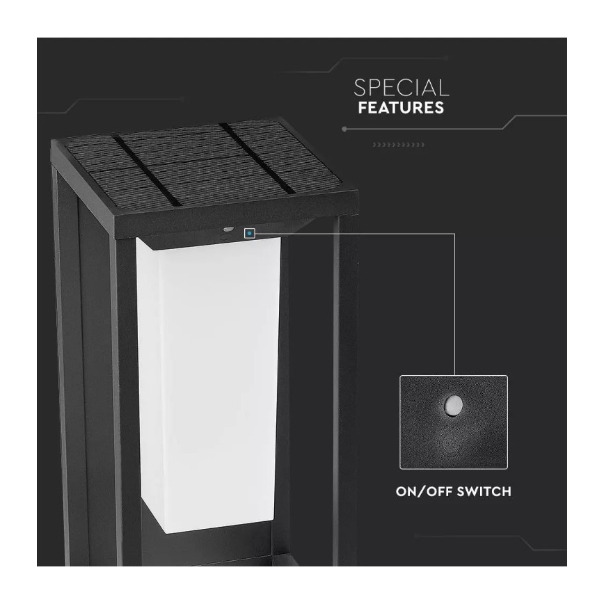 Ηλιακό φωτιστικό τοίχου LED με αισθητήρα SAMSUNG CHIP LED/2W/3,7V IP65 2600 mAh