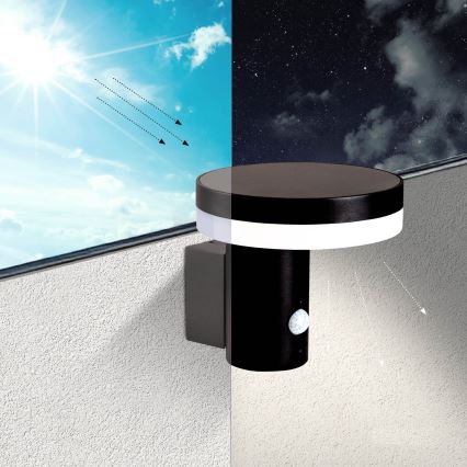Ηλιακό φωτιστικό τοίχου LED με αισθητήρα SOLARIS3 LED/5,5W/3,7V 4000K IP44 2600 mAh