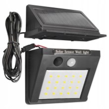 Ηλιακό φωτιστικό τοίχου LED με αισθητήρα και εξωτερικό πάνελ LED/0,55W/3,7V IP65