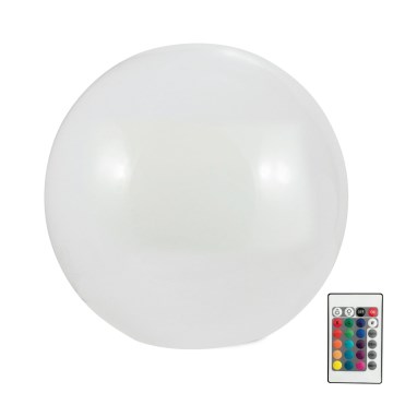 Ηλιακός λαμπτήρας LED RGBW BALL LED/3,2V 500 mAh διάμετρος 30 εκ. IP65 + τηλεχειριστήριο