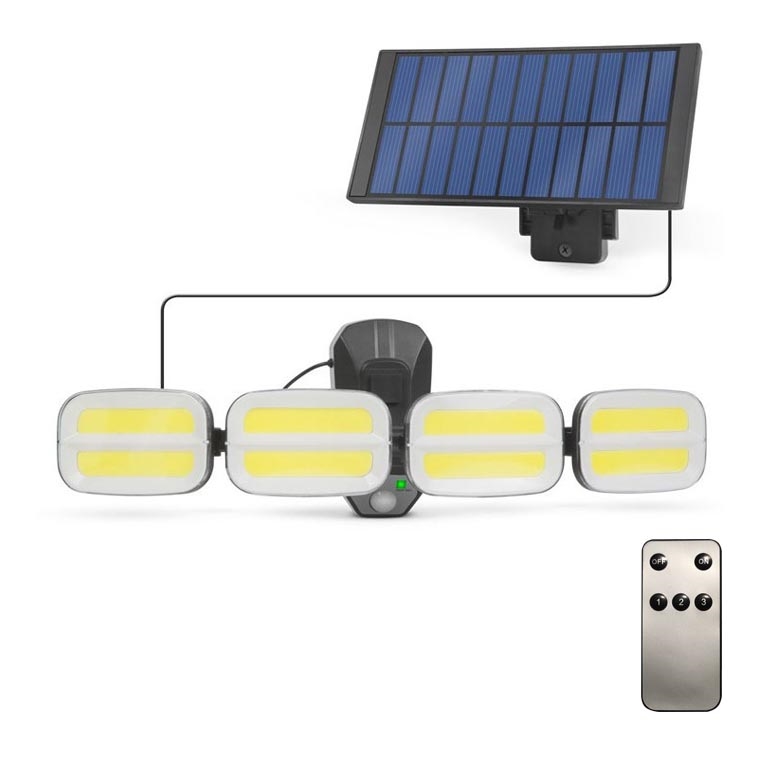 Ηλιακός προβολέας LED με αισθητήρα 4xLED/2,5W/6V IP65 + τηλεχειριστήριο