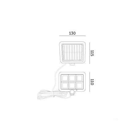 Ηλιακός προβολέας LED με αισθητήρα LED/1,5W/3,7V 6000K IP44 1200 mAh