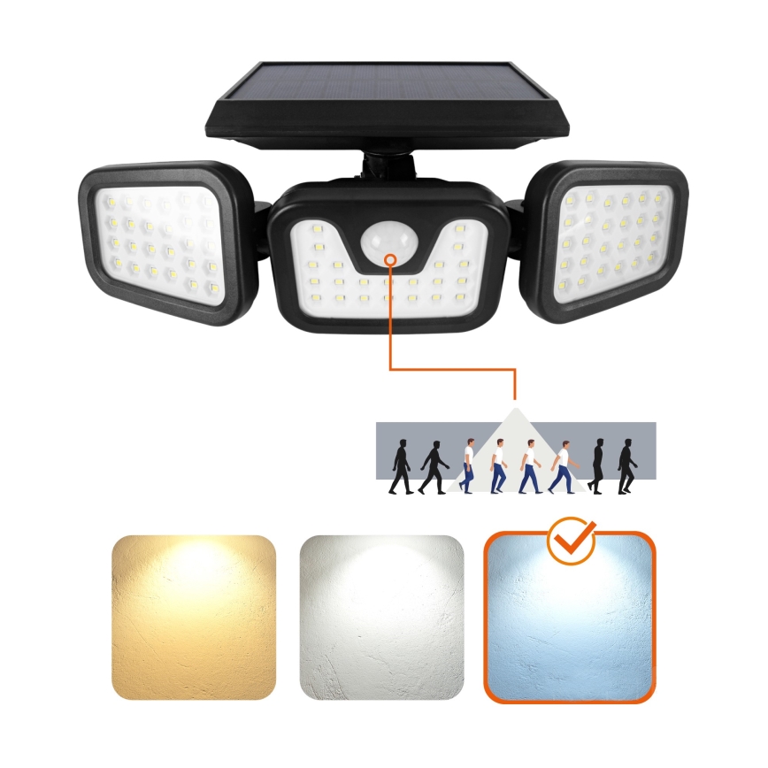 Ηλιακός προβολέας LED με αισθητήρα LED/1,5W/3,7V 6000K IP44 2400 mAh