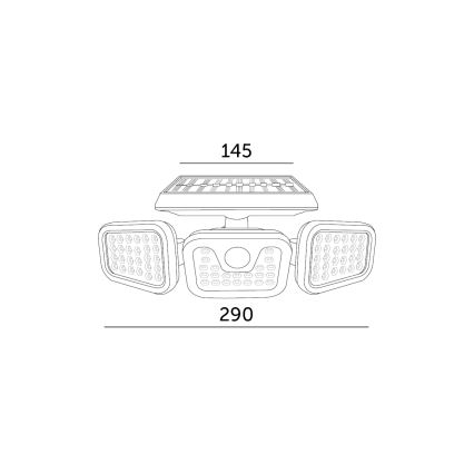 Ηλιακός προβολέας LED με αισθητήρα LED/1,5W/3,7V 6000K IP44 2400 mAh