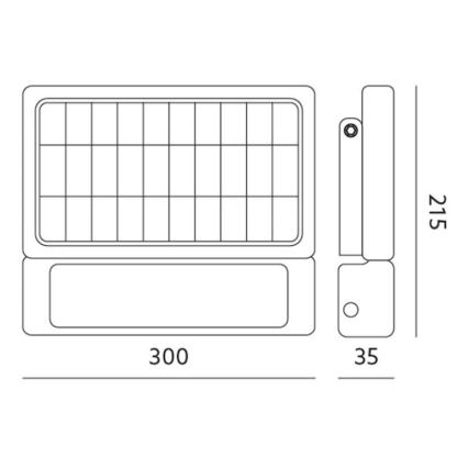 Ηλιακός προβολέας LED με αισθητήρα LED/10W/3,7V 4000K IP65 7200 mAh