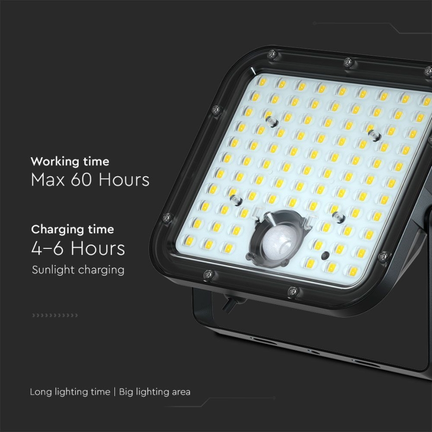 Ηλιακός προβολέας LED με αισθητήρα LED/30W/6,4V 4000K + τηλεχειριστήριο