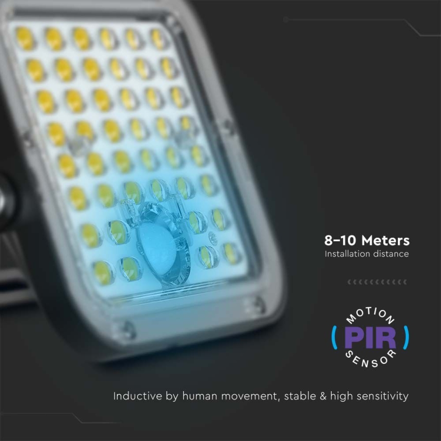 Ηλιακός προβολέας LED με αισθητήρα LED/30W/6,4V 6400K + τηλεχειριστήριο