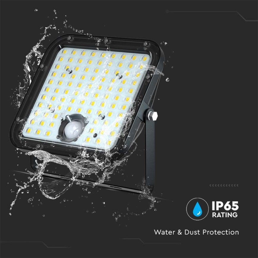Ηλιακός προβολέας LED με αισθητήρα LED/30W/6,4V 6400K + τηλεχειριστήριο
