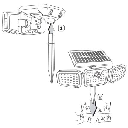 Ηλιακός προβολέας LED με αισθητήρα TRIO LED/0,6W/3,7V 1200 mAh IP44
