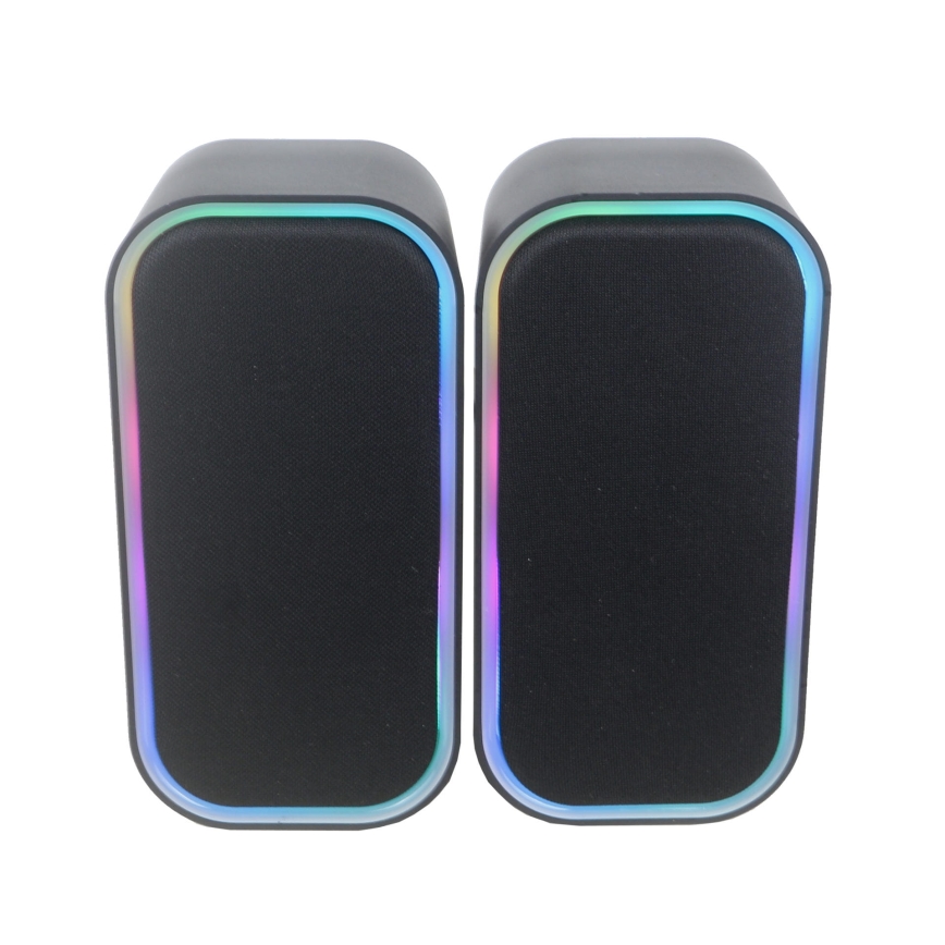 Ηχεία USB με οπίσθιο φωτισμό RGB 2x3W/5V μαύρα