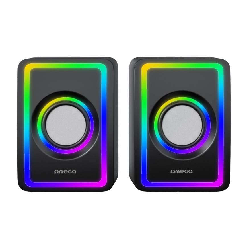 Ηχεία USB με οπίσθιο φωτισμό RGB 2x3W/5V μαύρα